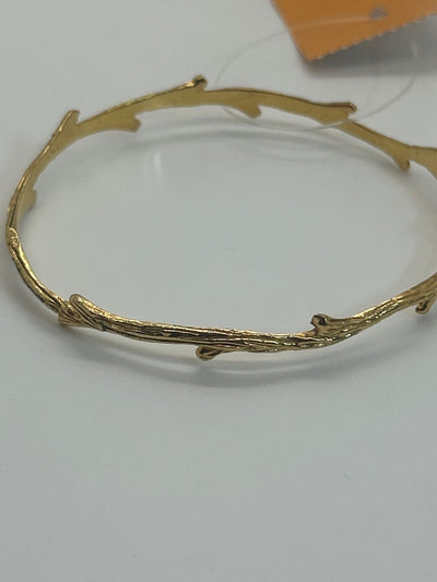 Gold bangle tree branch Bracelet marked JW x LH