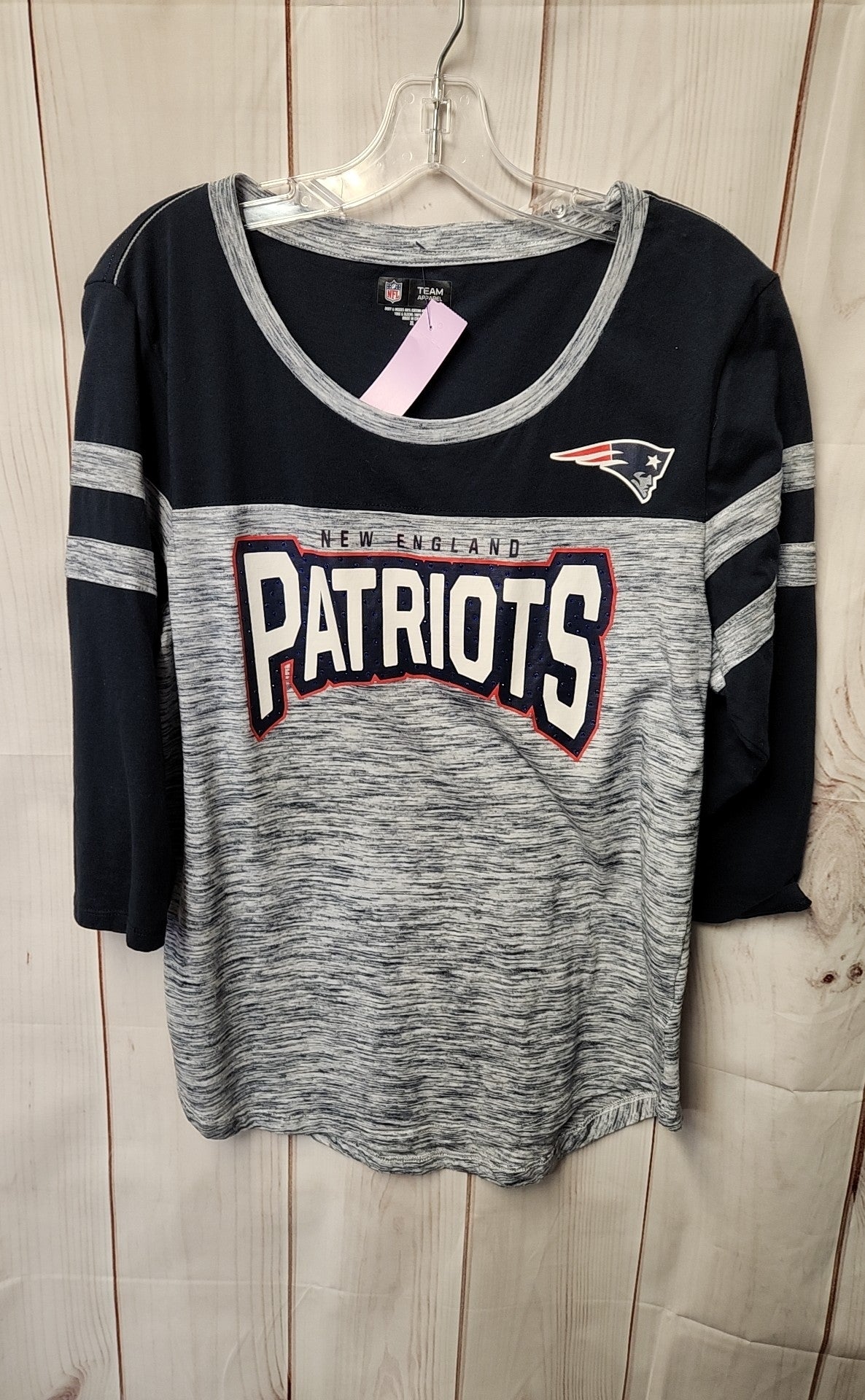 Patriots Women's Size XL Navy 3/4 Sleeve Top