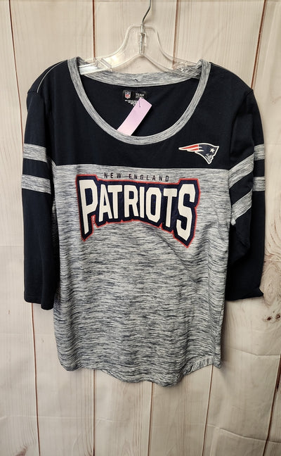 Patriots Women's Size XL Navy 3/4 Sleeve Top