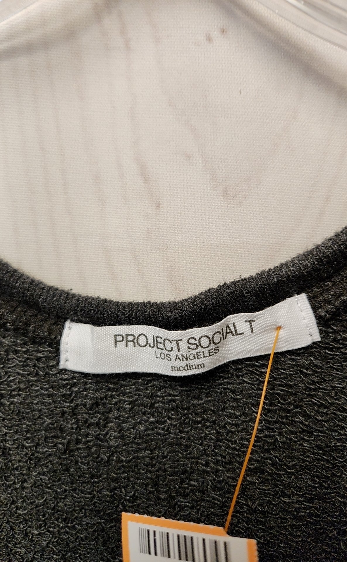 Project Social T Women's Size M Gray Cold Shoulder Top