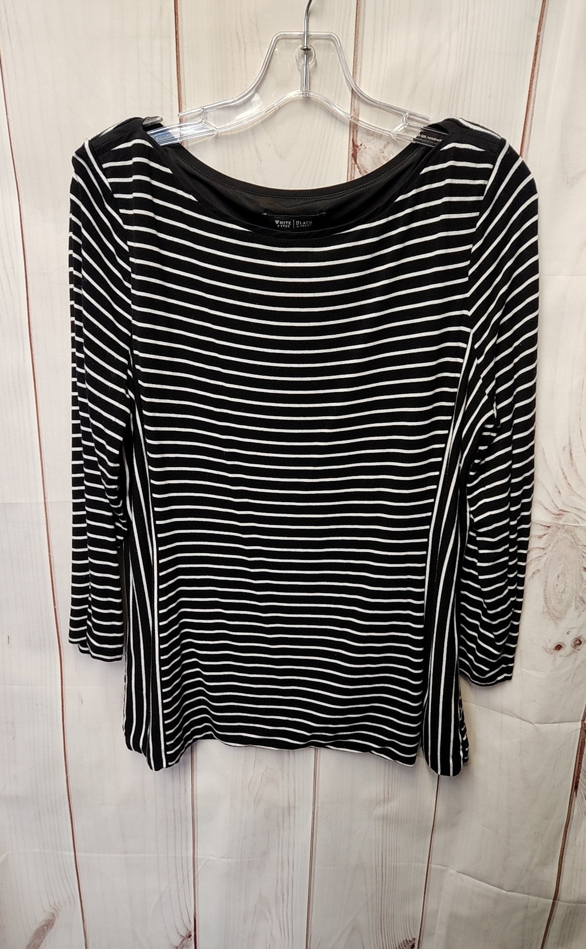 White House Black Market Women's Size L Black 3/4 Sleeve Top
