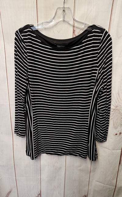 White House Black Market Women's Size L Black 3/4 Sleeve Top