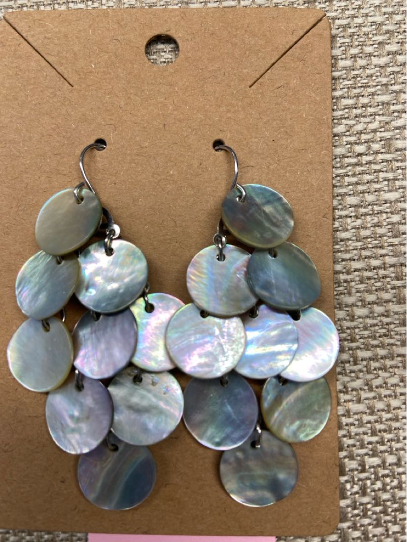 Blue Shell Drop Earrings