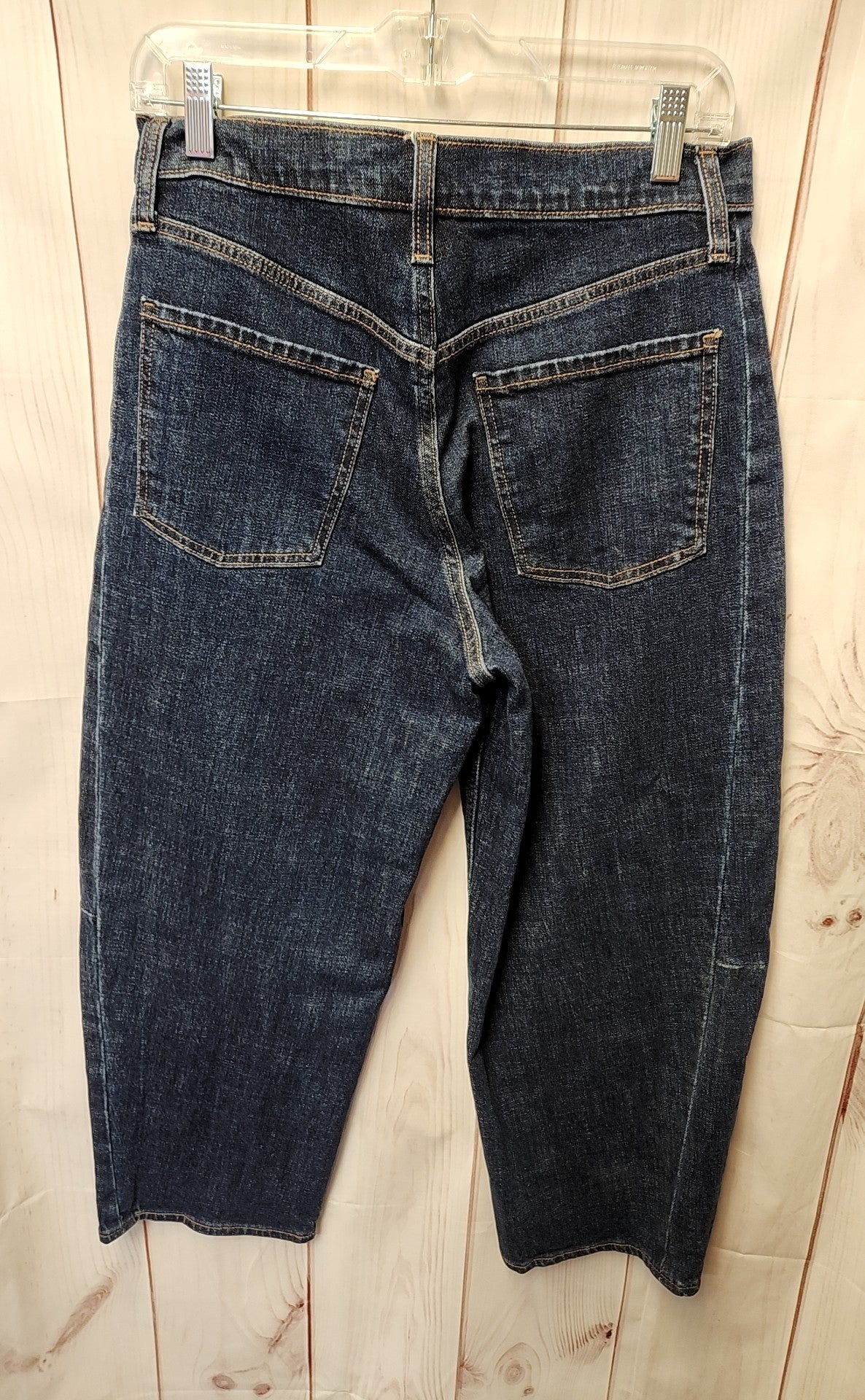 Old Navy Women's Size 29 (7-8) Petite Blue Jeans High Rise Barrel Leg