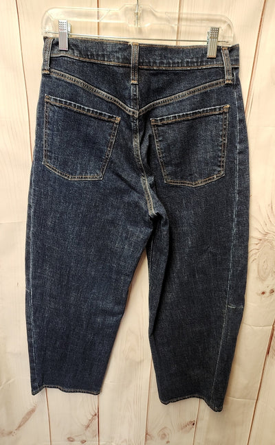 Old Navy Women's Size 29 (7-8) Petite Blue Jeans High Rise Barrel Leg