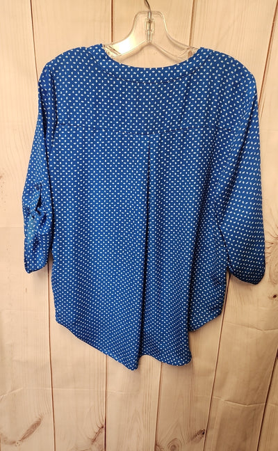 Chaus Women's Size S Blue 3/4 Sleeve Top