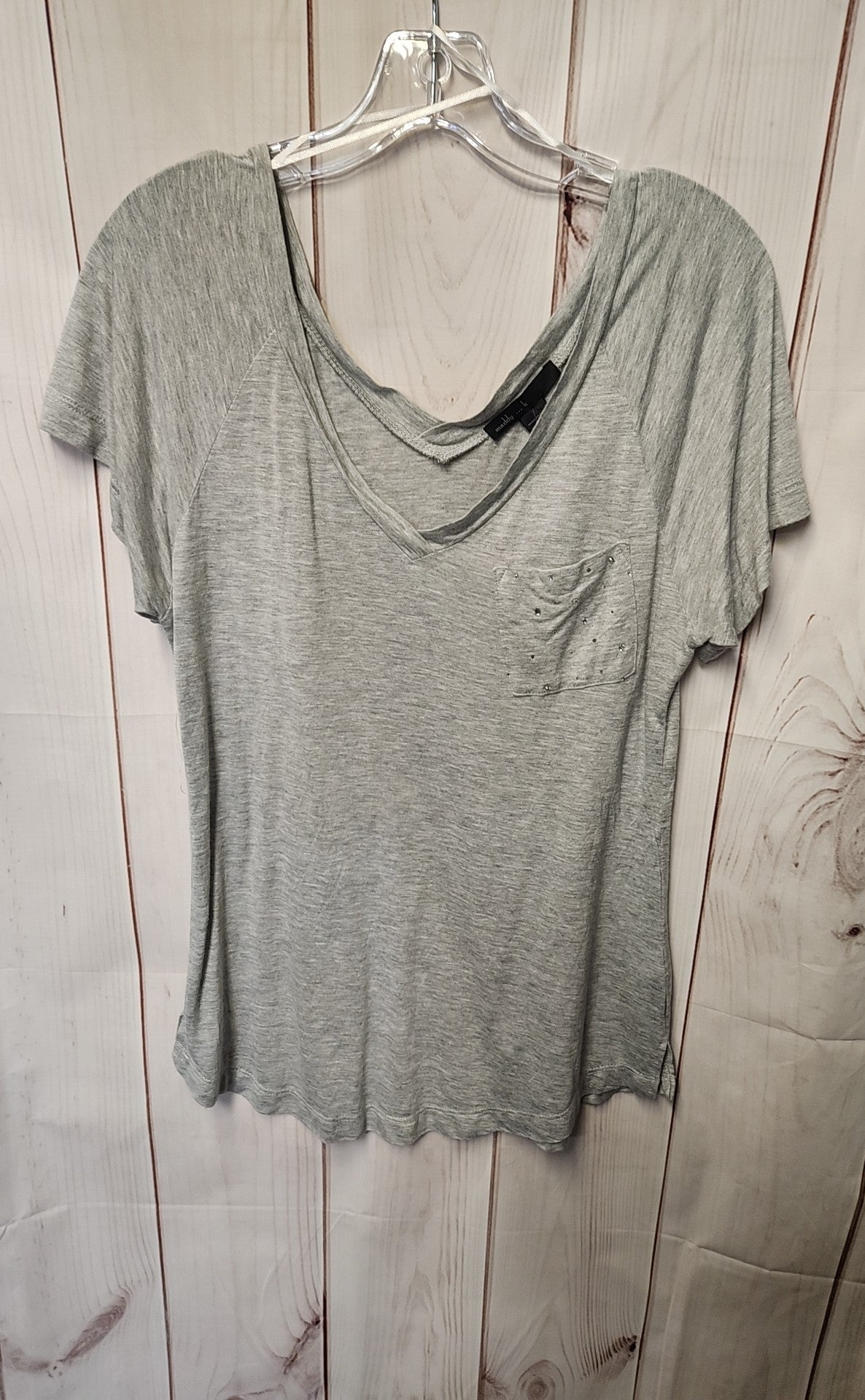 Maddy...K Women's Size L Gray Short Sleeve Top