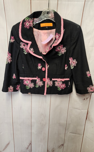 Cynthia Steffe Women's Size S Black & Pink Floral Blazer