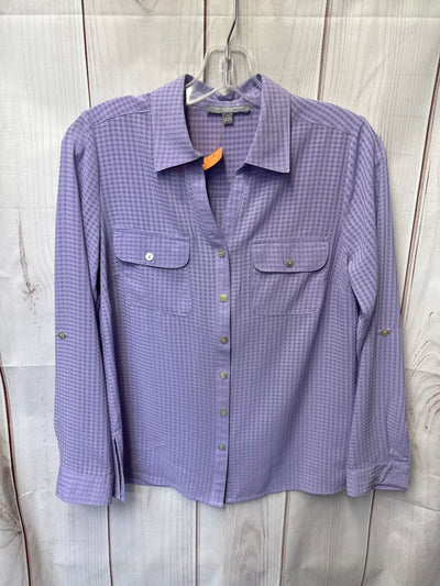NY Collection Women's Size S Petite Lavender Long Sleeve Top