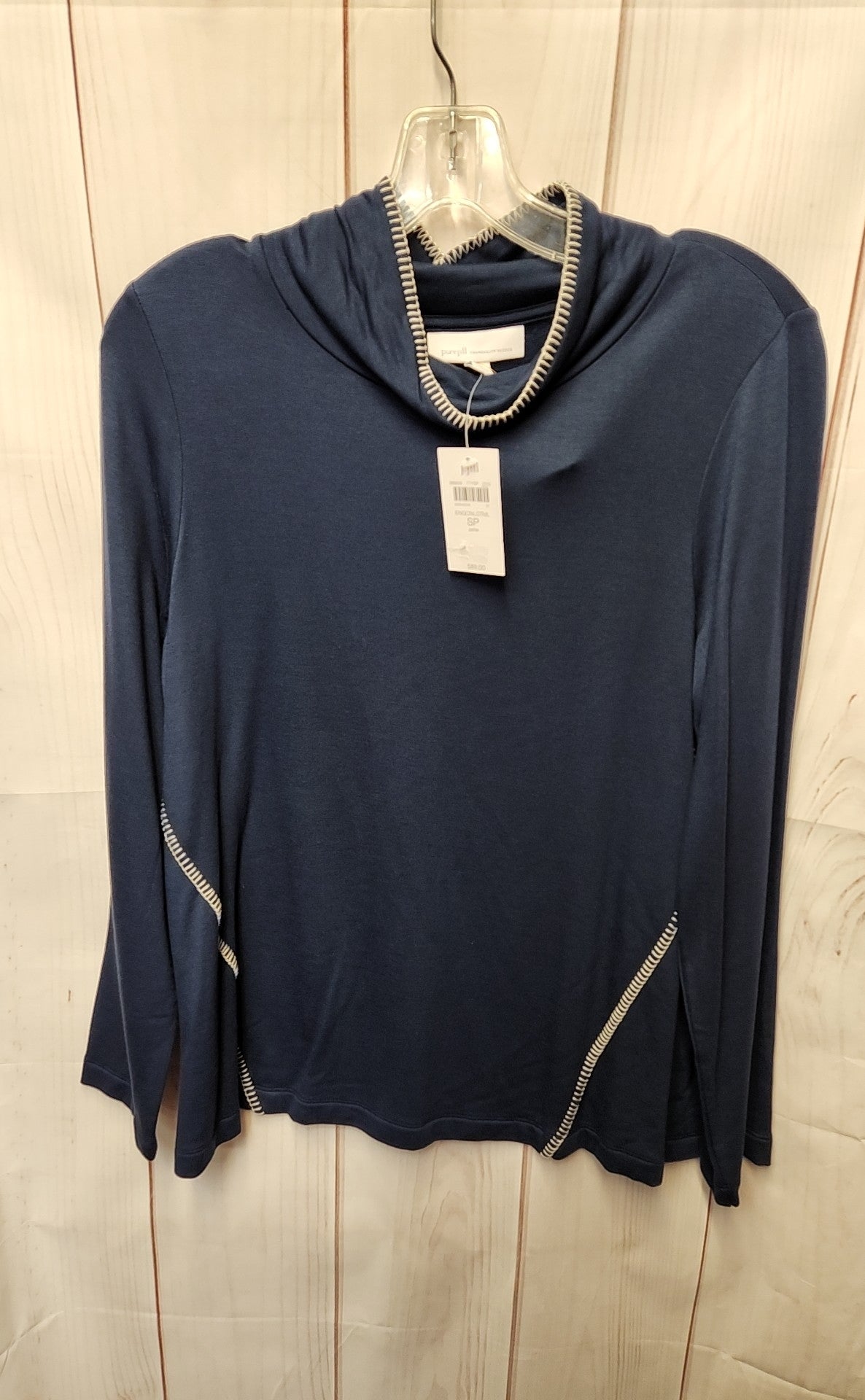 NWT Pure Jill Women's Size S Petite Navy Long Sleeve Top