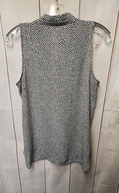 Vince Camuto Women's Size S White & Black Sleeveless Top