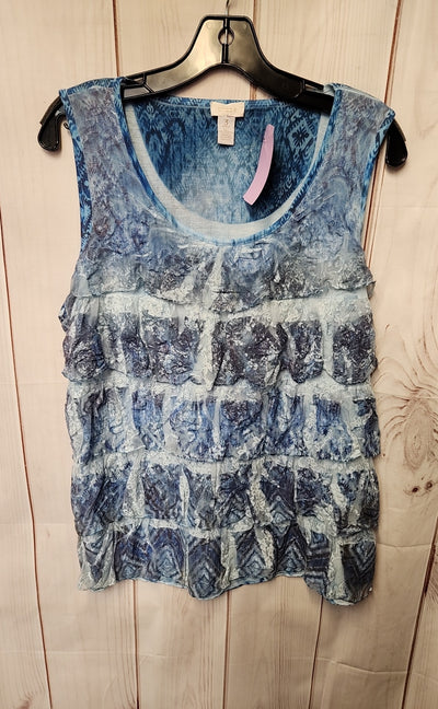 Chico's Women's Size 3 = US XL Blue Sleeveless Top