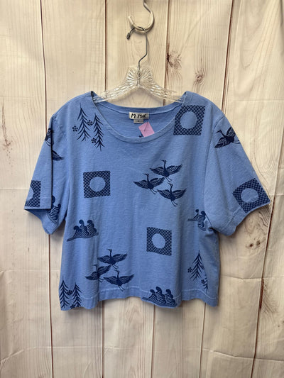 M. Mac Women's Size M Blue Short Sleeve Top