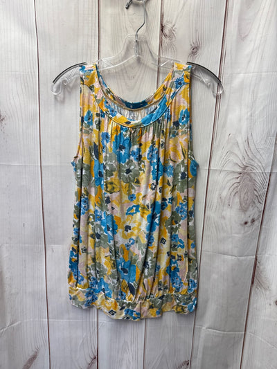 Loft Women's Size M Yellow Floral Sleeveless Top