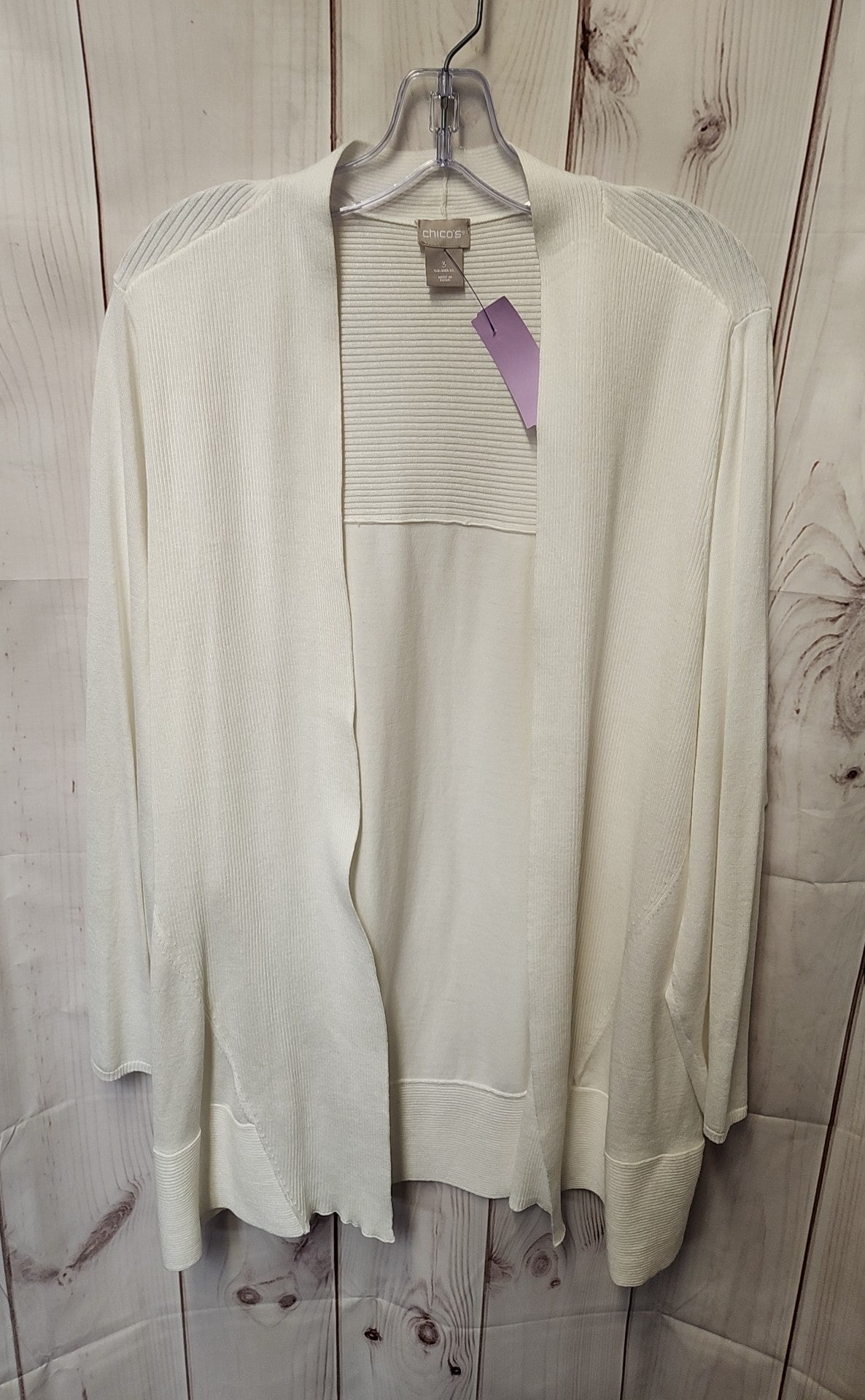 Chico's Women's Size 3 = US XL White Cardigan
