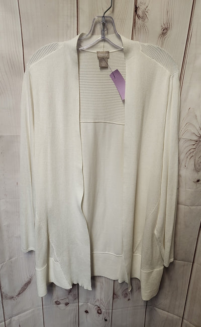 Chico's Women's Size 3 = US XL White Cardigan