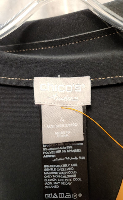 Chico's Travelers Women's Size 4 = US 20/22 Black Cardigan