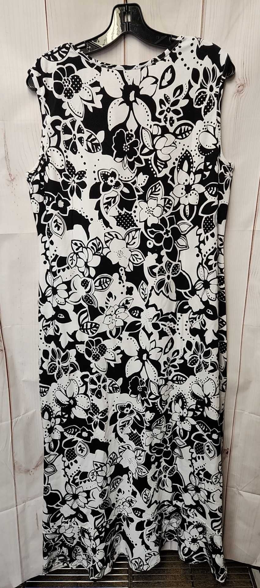 D & Co Women's Size XL White & Black Dress