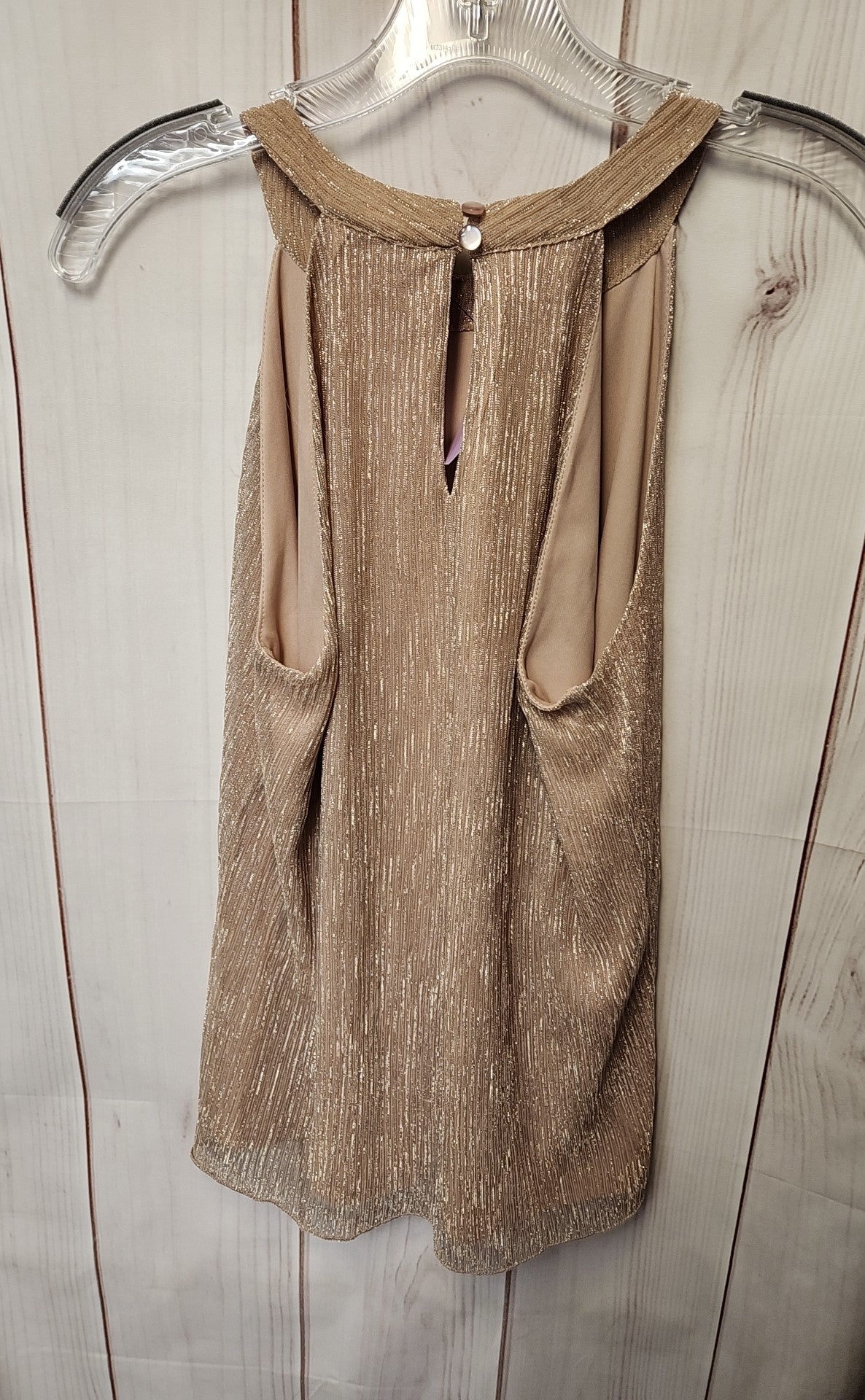 NWT Adiva Women's Size M Peach Metallic Sleeveless Top