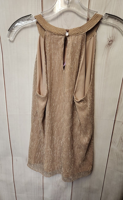 NWT Adiva Women's Size M Peach Metallic Sleeveless Top