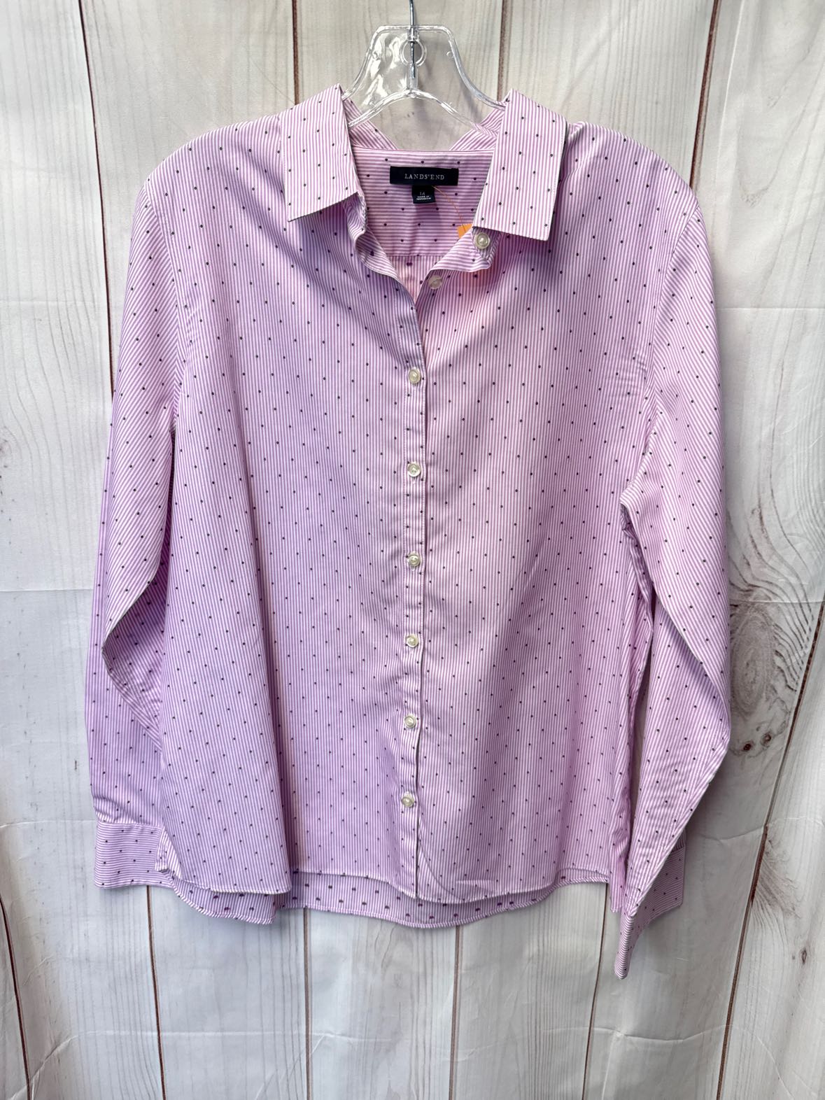 Lands End Women's Size 14 Pink Long Sleeve Top