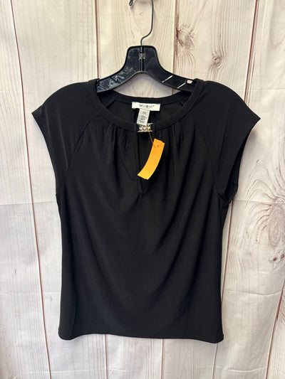 White House Black Market Women's Size XXS Black Short Sleeve Top
