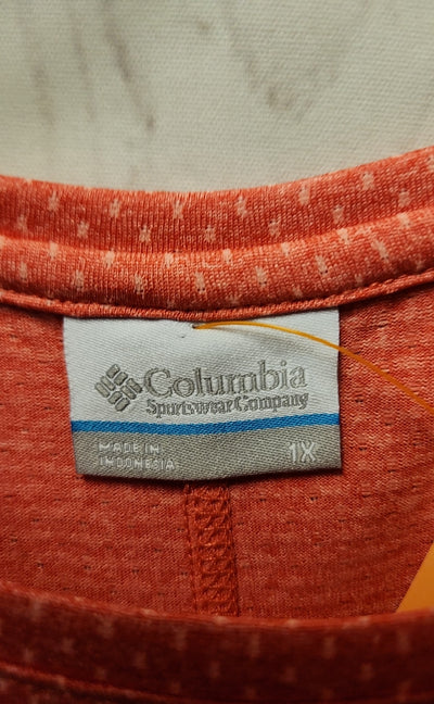 NWT Columbia Women's Size 1X Red Short Sleeve Top