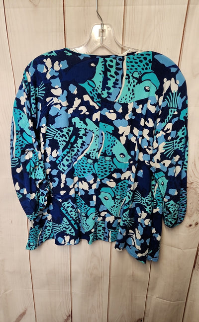 Escapada Living Women's Size L Blue 3/4 Sleeve Top