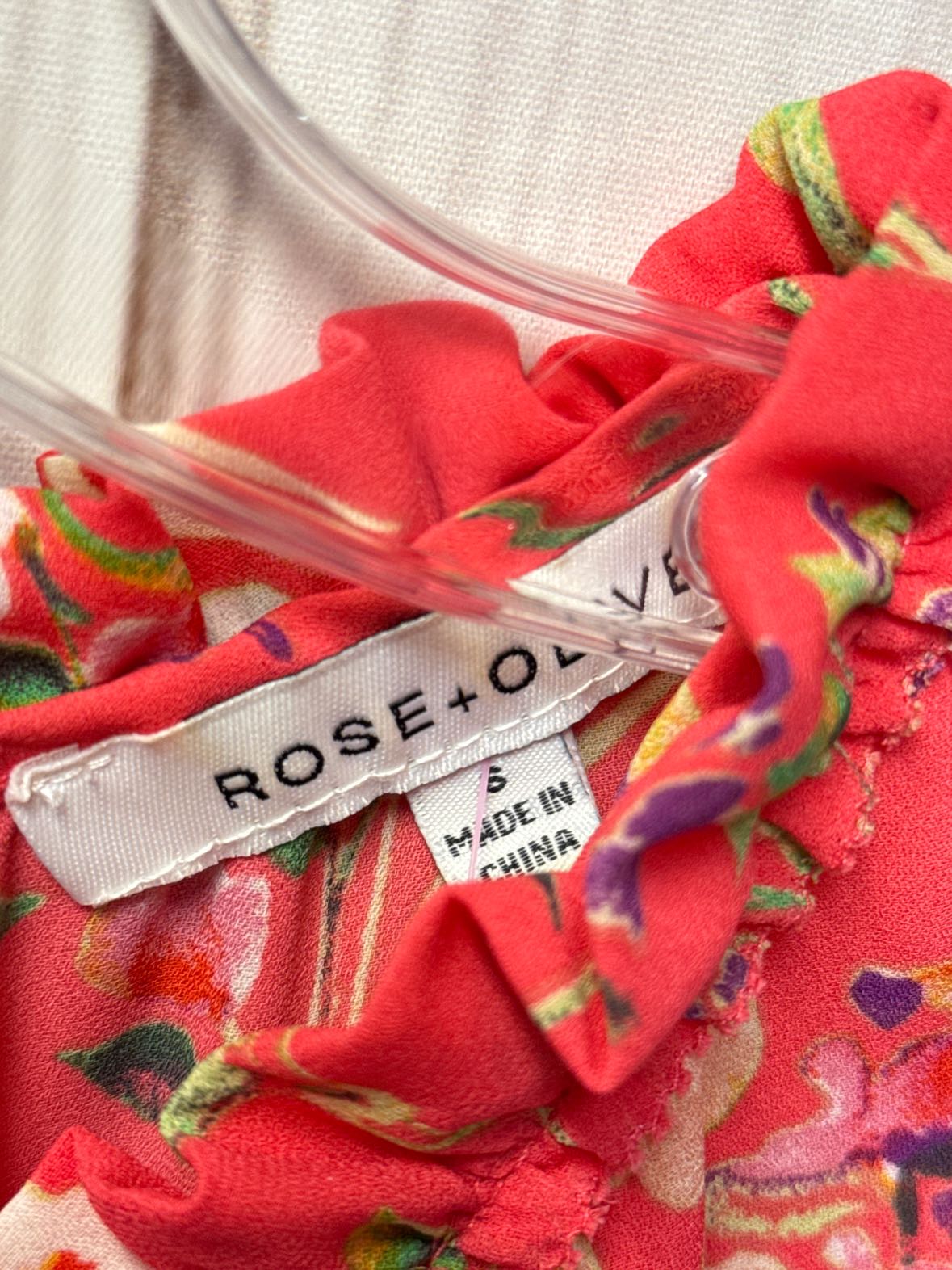 Rose & Olive Women's Size S Pink Floral Sleeveless Top