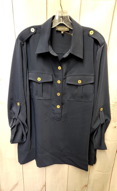 Jones New York Women's Size 16 Navy Long Sleeve Top