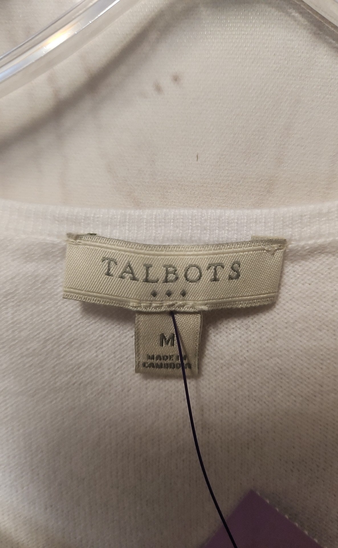 Talbots Women's Size M White Cardigan