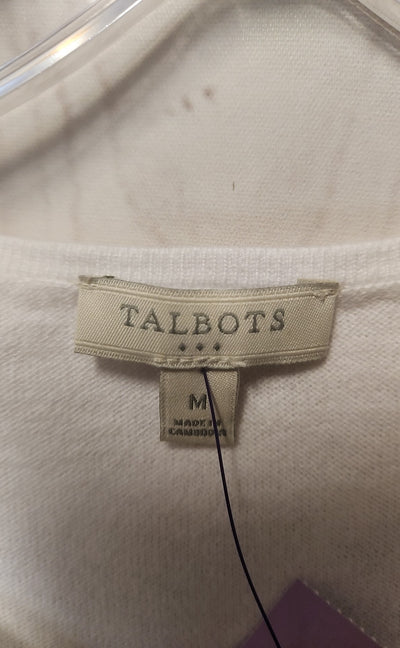 Talbots Women's Size M White Cardigan