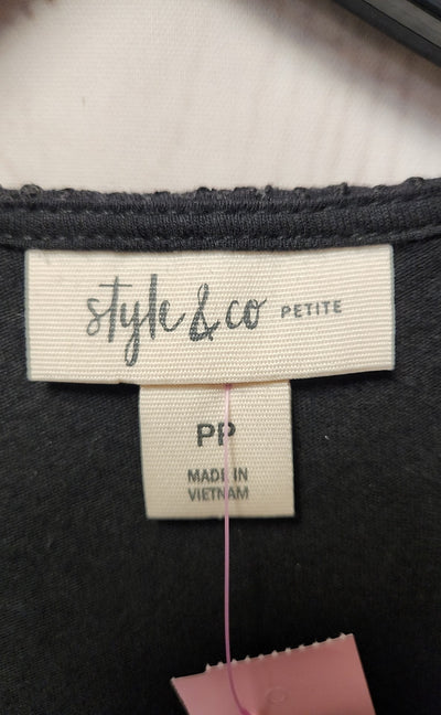 Style & Co Women's Size Petite Black Sleeveless Top