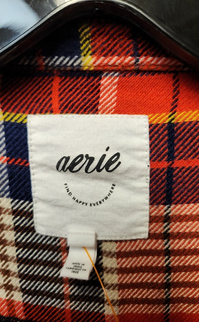 Aerie Women's Size M Red & Blue Long Sleeve Top