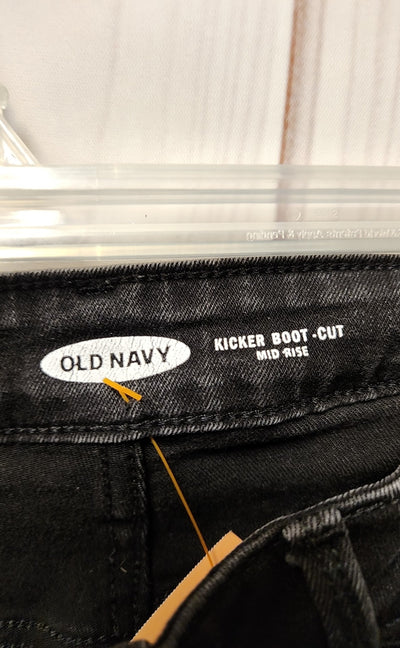 Old Navy Women's Size 31 (11-12) Black Jeans Mid Rise Kicker Boot Cut