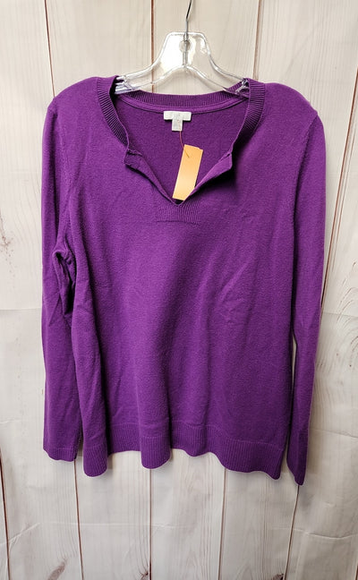 J Jill Women's Size L Purple Sweater