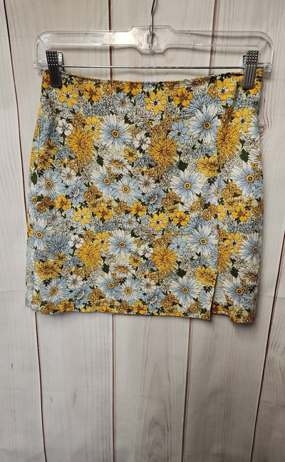 Urban Outfitters Women's Size XS Yellow & Blue Floral Skirt