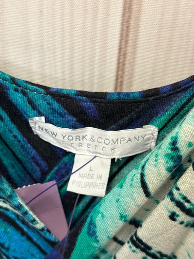 NWT NY & Co Women's Size L Blue Dress
