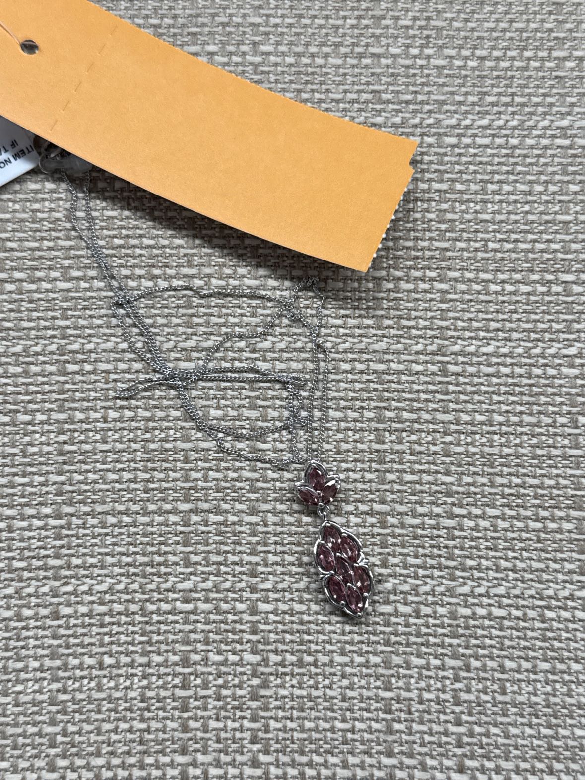 .925 Sterling Silver Pink Stones Necklace