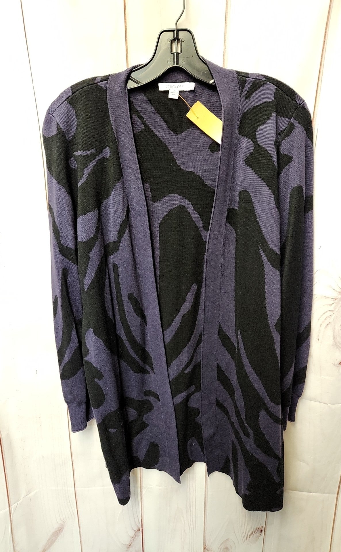 Chico's Women's Size 1 = US M Black & Purple Cardigan