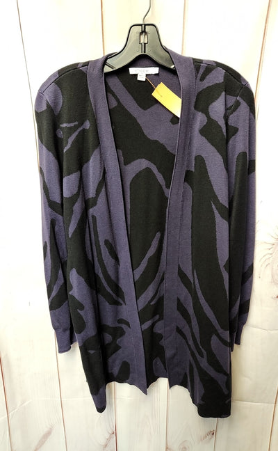 Chico's Women's Size 1 = US M Black & Purple Cardigan