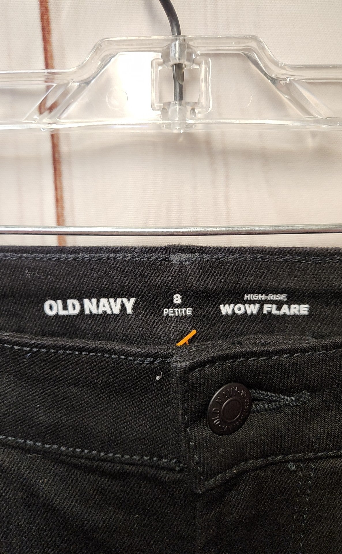 Old Navy Women's Size 29 (7-8) Petite Black Jeans High Rise Wow Flare