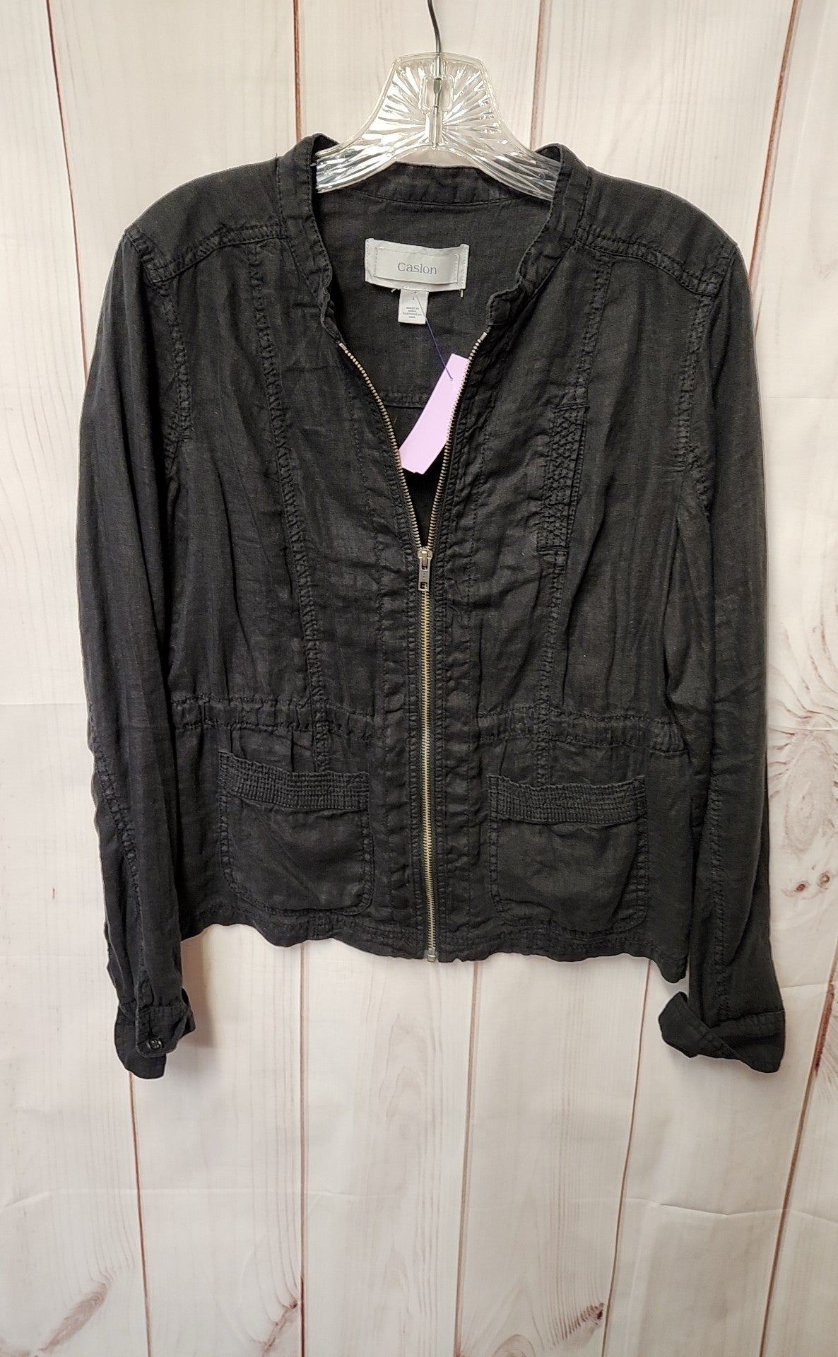Caslon Women's Size S Black Linen Jacket