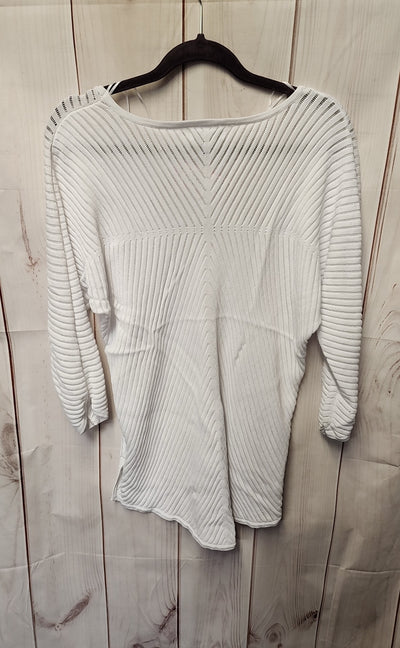 Dana Buchman Women's Size XL White 3/4 Sleeve Top