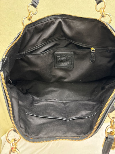 Coach 55064 Brown Sig. Logo Leather Tote Bag AS IS - wear on corners