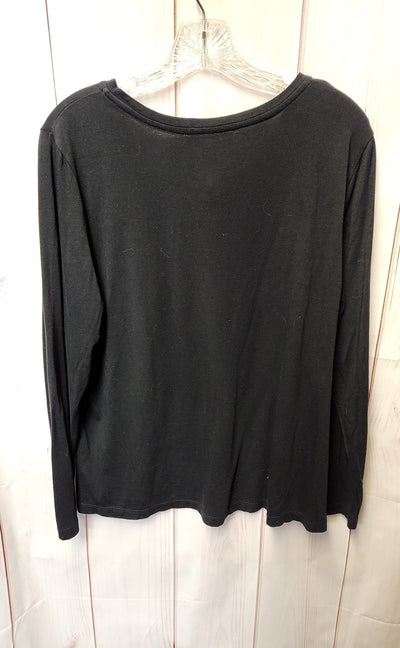Peace Love World Women's Size M Black Long Sleeve Top