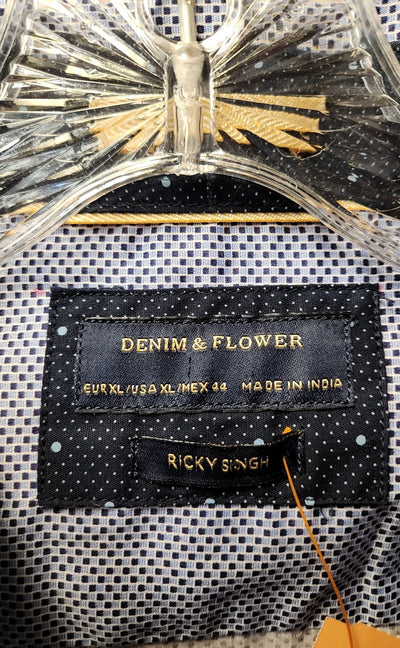 NWT Denim & Flower Men's Size XL Blue Shirt