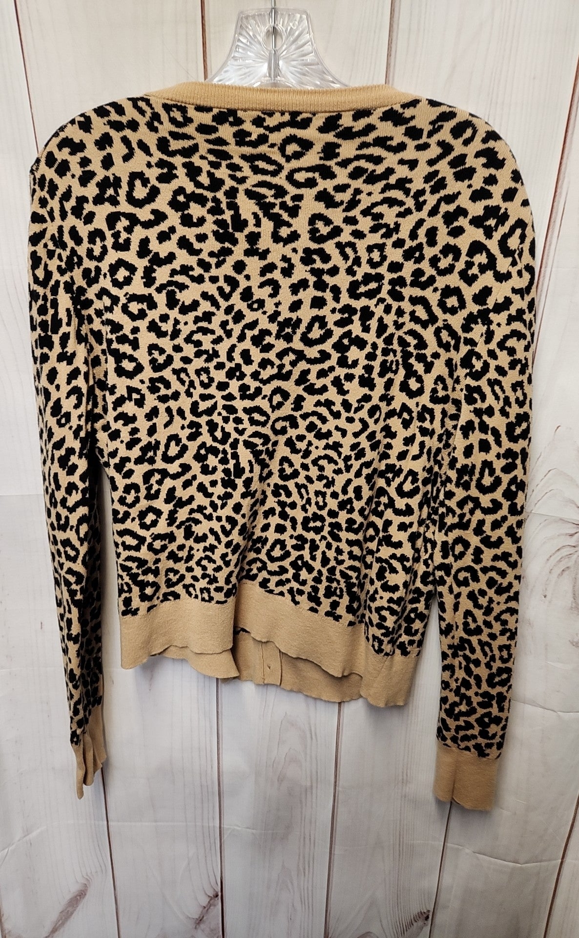 J Crew Women's Size M Brown Animal Print Cardigan