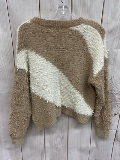 Altar'd State Women's Size M White & Tan Sweater
