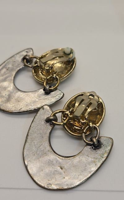 Silver & Gold Clip-on Earrings